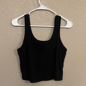 Wild Fable Ribbed Black Crop Top